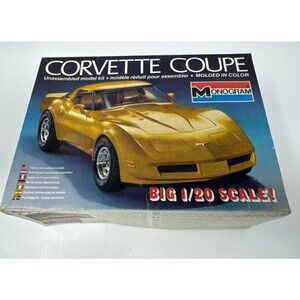 Vintage 1980 Monogram BIG 1/20 Scale CORVETTE COUPE #2404 OPEN